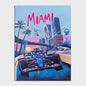 Retro F1 Formule 1 Raceauto Posters - Neon City Canvas Muurkunst