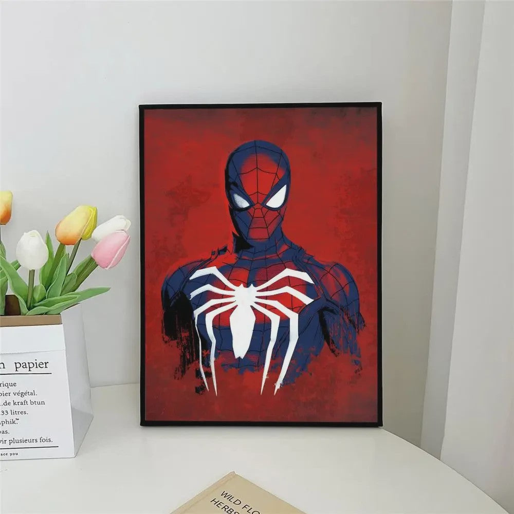 Frameloze Spiderman Poster - Marvel Kunst Print voor Woonkamer, Slaapkamer, Bar