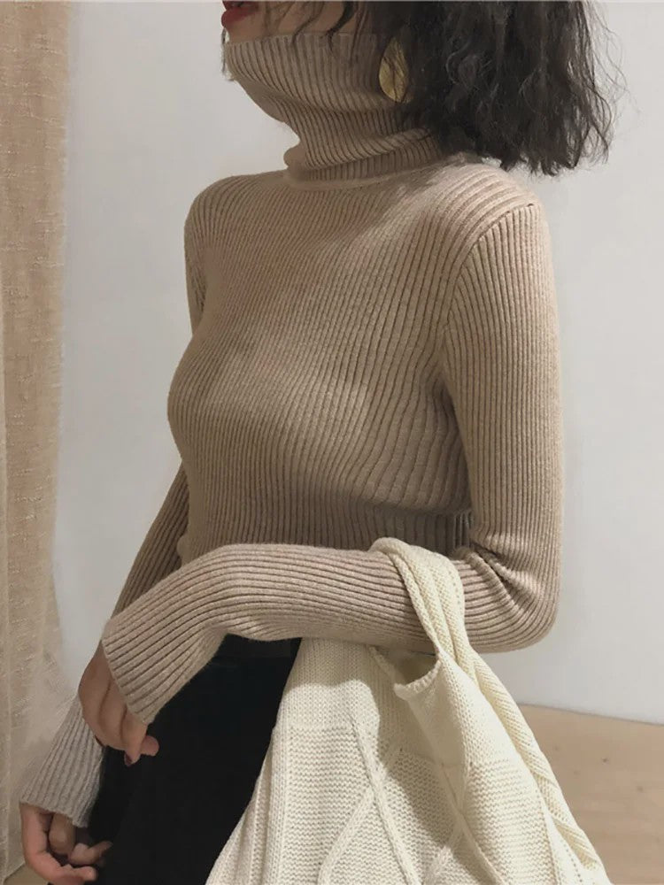 Dames Gebreide Turtleneck Trui - Slim Fit Koreaans Stijl | Herfst & Winter Collectie