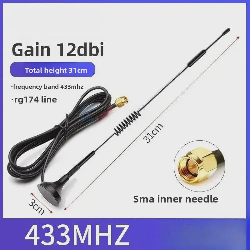 Krachtige Omnidirectionele SMA Antenne 433MHz/470MHz/315MHz met 12dBi Gain en RG174 Kabel