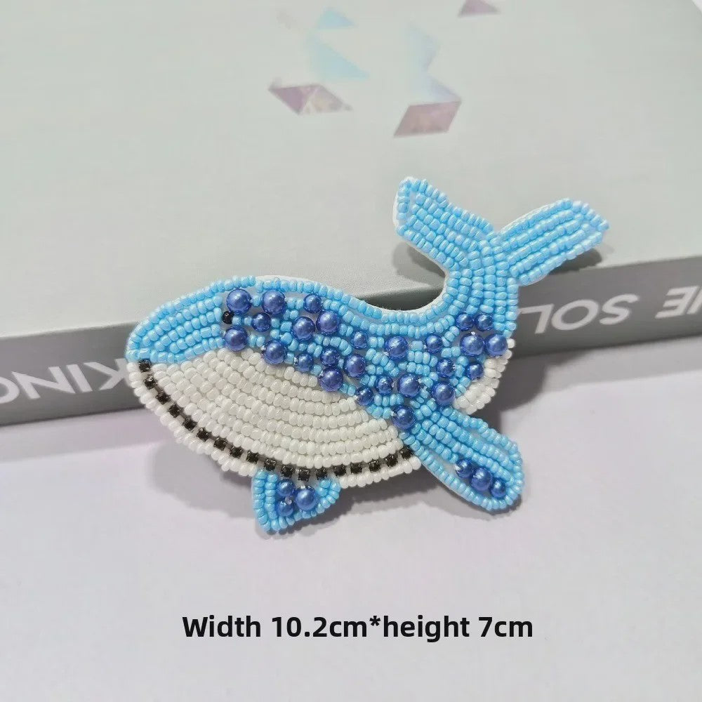 Handgemaakte Kralen Patches Zee Dieren - DIY Naaiaccessoires voor Kleding & Knutselprojecten