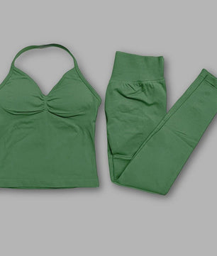 Dames Sportset: Backless Tanktop & Scrunch Seamless Legging