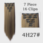 24 Inch Clip-in Haarverlenging - 7 Delig Set met 16 Clips - Synthetisch Recht Haar (Blond & Zwart)