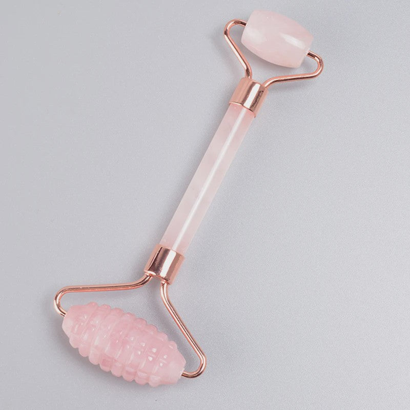 Luxe Jade Gezichtsmassage Roller & Gua Sha Set - Rose Gold