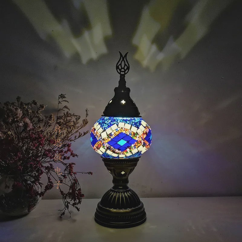 Handgemaakte Mozaïek Tafellamp - Vintage Art Deco Stijl Nachtlampje