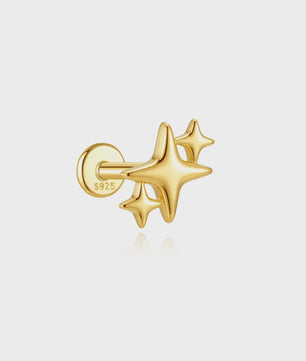 925 Sterling Zilveren Kolibrie Oorbellen Dames - 18K Goudkleurig Platte Achterkant Studs