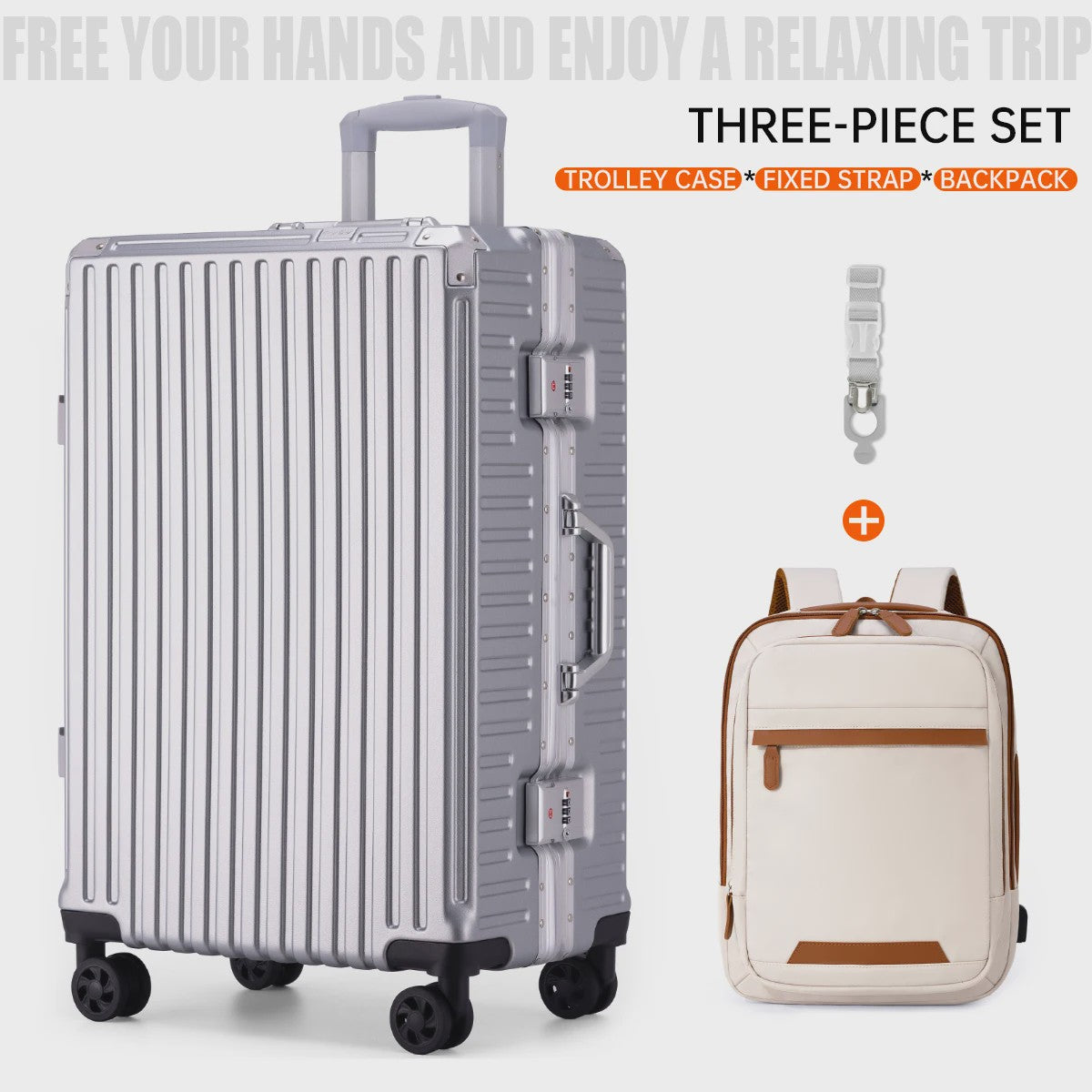 Aluminium Koffer met USB & Combinatieslot - Rolbaar Reiskoffer in Diverse Maten (20-28 inch)