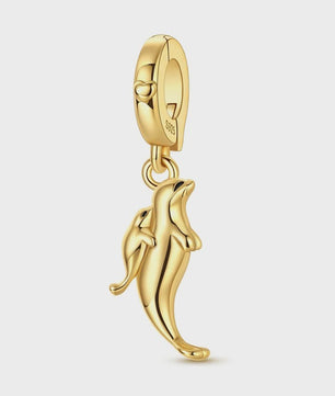 925 Sterling Zilveren Bedel: Gouden Strik met Roze Hart & Kruis met Oog van Horus