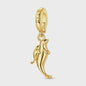 925 Sterling Zilveren Bedel: Gouden Strik met Roze Hart & Kruis met Oog van Horus