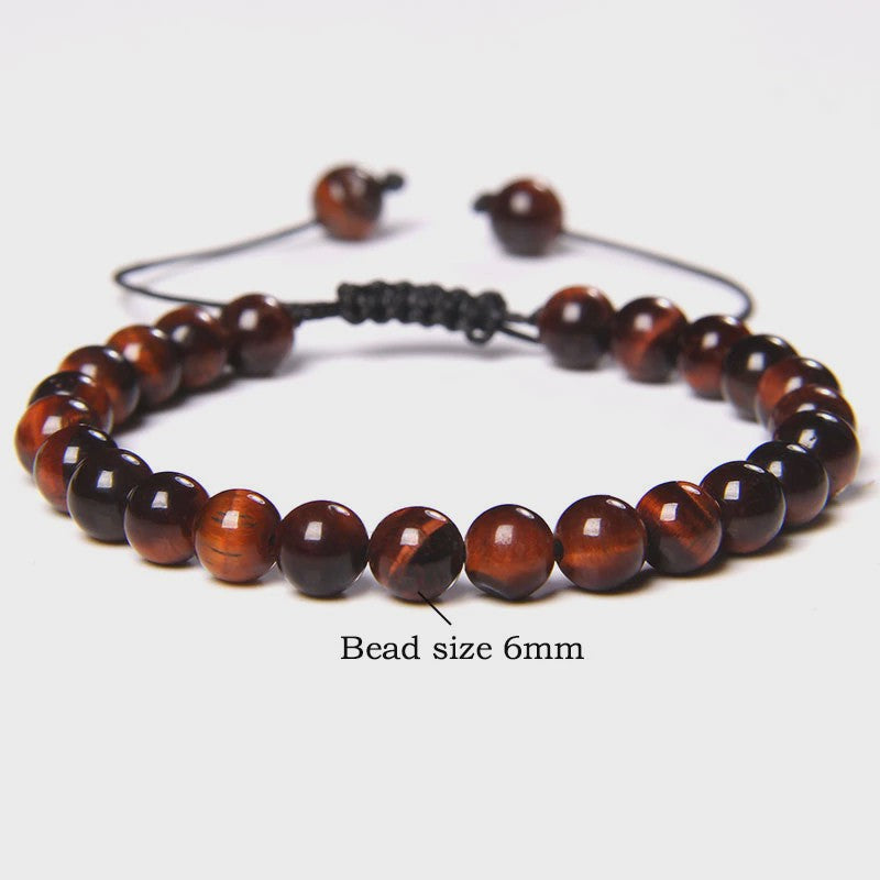 Blauwe Tijgeroog Kralen Armband 6MM - Natuursteen Meditatie Sieraden