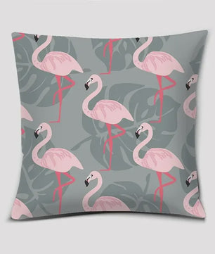 Vrolijke Flamingo Kussenhoes Vierkant - Decoratie voor Bank & Auto