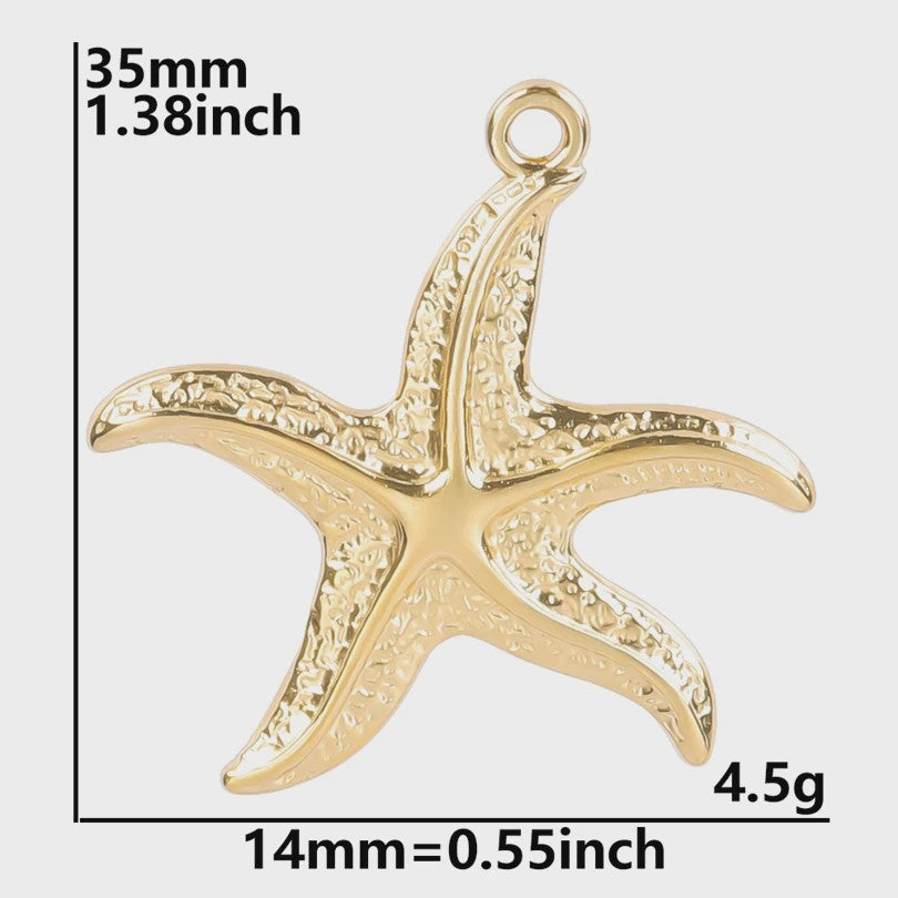 6x Goudkleurige Zee Dieren Bedeltjes Set - Schildpad, Schelp, Zeester - DIY Sieraden Maken