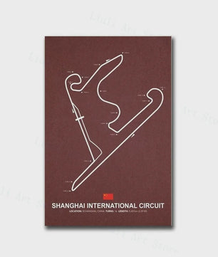 Formule 1 Circuit Poster Canvas - F1 Race Track Kunst Print voor Woonkamer Decoratie