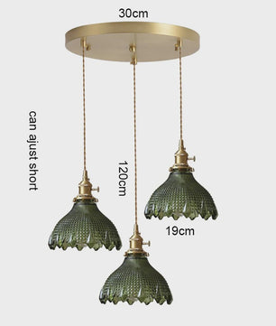 Koperkleurige Glazen Hanglamp - Stijlvolle LED Plafondlamp voor Woonkamer, Slaapkamer & Keuken