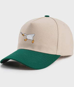 Unieke Geborduurde Baseball Cap met Gans Patroon - Casual Stadsstijl