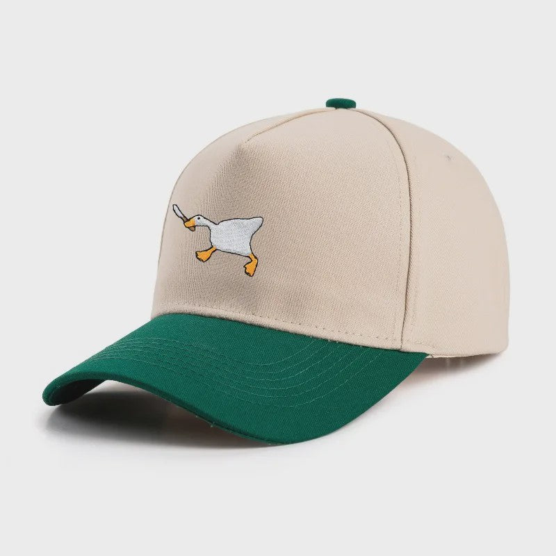Unieke Geborduurde Baseball Cap met Gans Patroon - Casual Stadsstijl