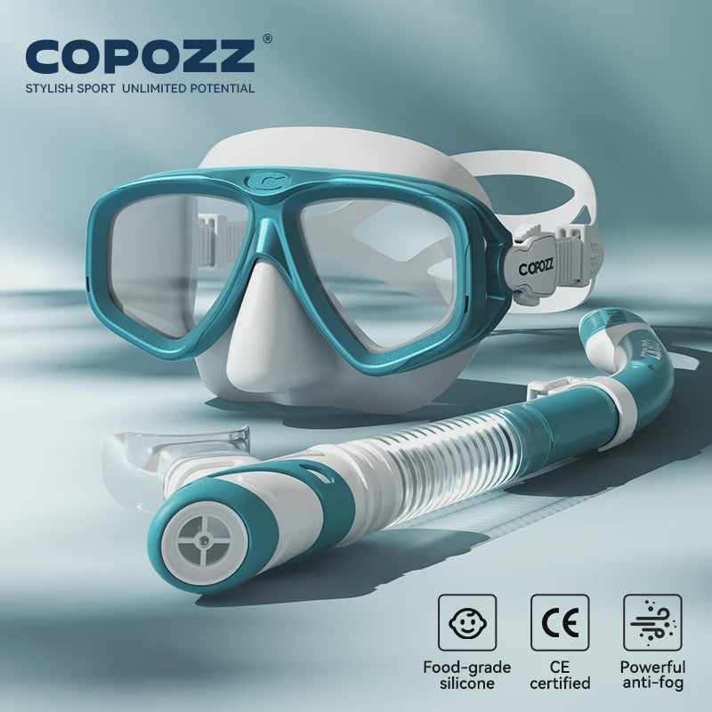 COPOZZ Professioneel Duikmasker & Snorkelset - Anti-condens, Gehard Glas