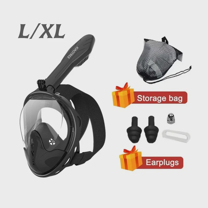 Volledig Gelaat Snorkelmasker met 180° Panoramisch Zicht & Anti-Fog