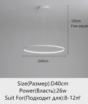 Moderne Ronde LED Plafondlamp Zwart/Wit - Dimbaar Hanglamp voor Keuken en Woonkamer