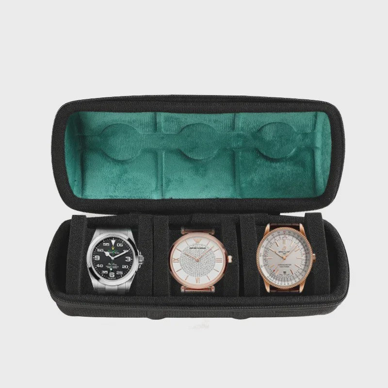 Luxe Horloge Reiskoffer - Harde Rol Organizer met Rode Voering voor 1, 2, 3, 5, 6 of 10 Horloges
