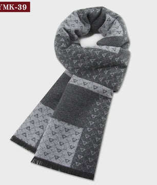 Luxe Heren Sjaal - Warme Wol & Kasjmier - Winter Ruitpatroon
