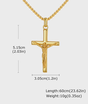 Heren RVS Kruis Ketting met Jezus Hanger - Religieuze Christelijke Sieraden