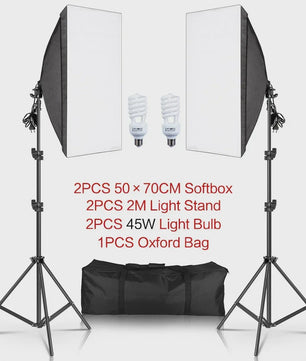 Professionele Softbox Verlichtingskit 50x70CM met E27 Fotografie Lampen