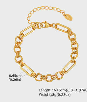 Gouden Chunky Schakelarmband met OT Sluiting - Roestvrij Staal, Aanslagvrij