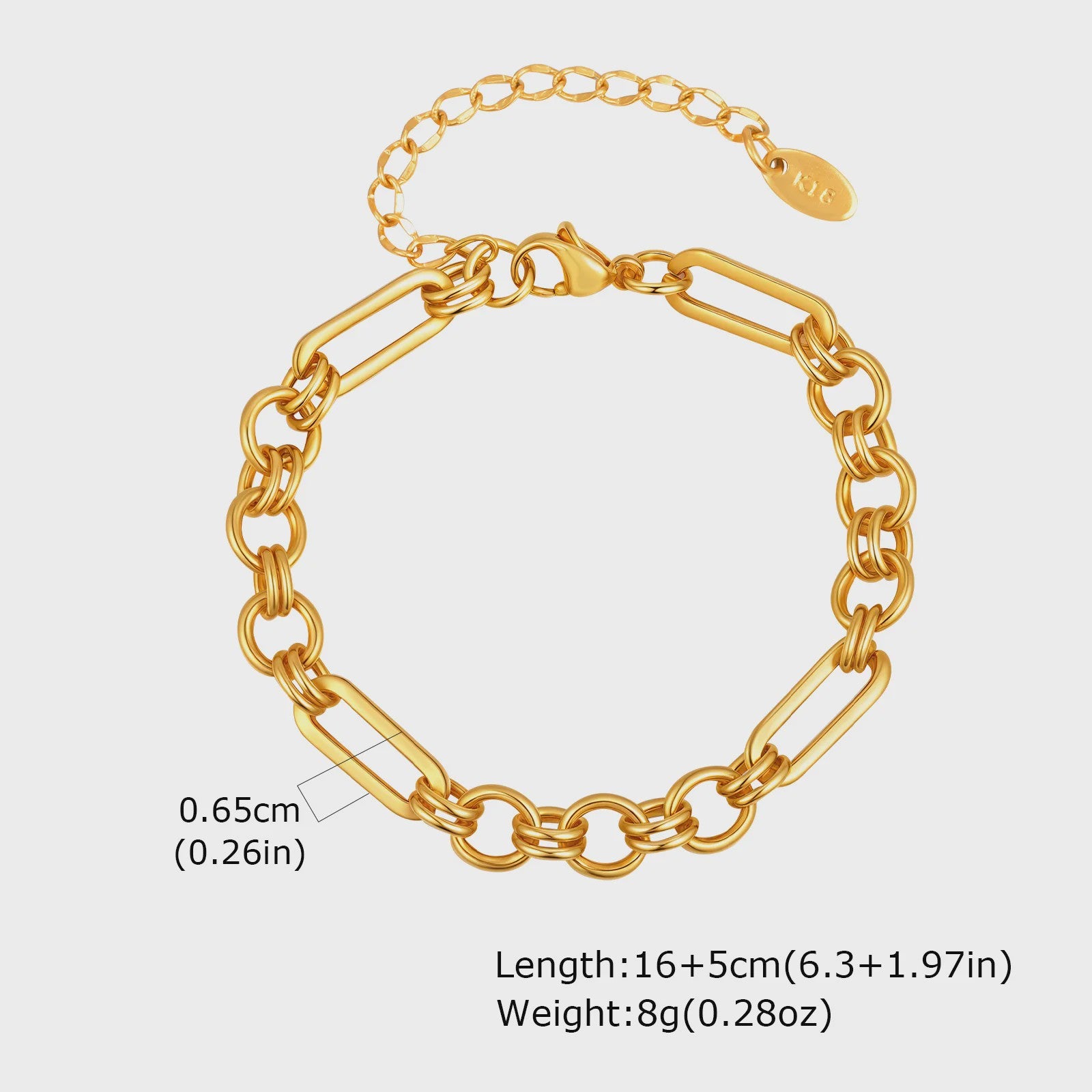 Gouden Chunky Schakelarmband met OT Sluiting - Roestvrij Staal, Aanslagvrij
