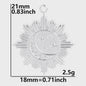 Set van 5 Zilverkleurige Stainless Steel Bedels: Ster, Maan, Zon, Vlinder, Roos & Ojo Turco