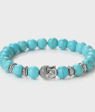 Buddha Hoofd Kralen Armbanden - Natuursteen (Tijgeroog, Vulkanisch, Malachiet, Rozenkwarts)