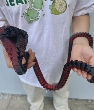 Flexibele 3D Geprinte Cobra Statue - Kleurrijk & Buigzaam - 90cm & 130cm - Uniek Cadeau