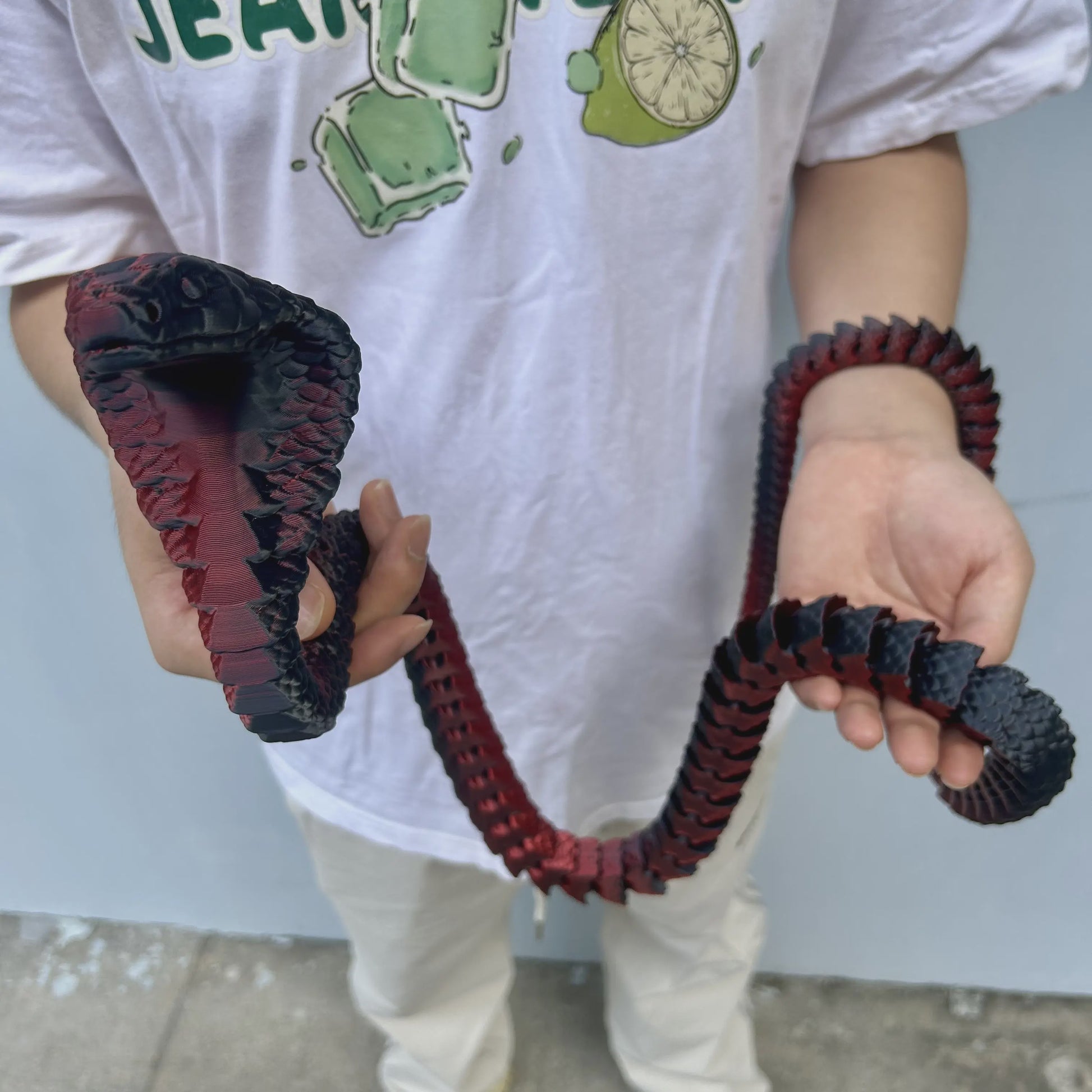 Flexibele 3D Geprinte Cobra Statue - Kleurrijk & Buigzaam - 90cm & 130cm - Uniek Cadeau