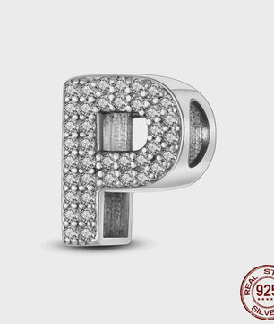 925 Sterling Zilver Letter Bedels A-Z met Zirkonia - Personaliseer je Armband