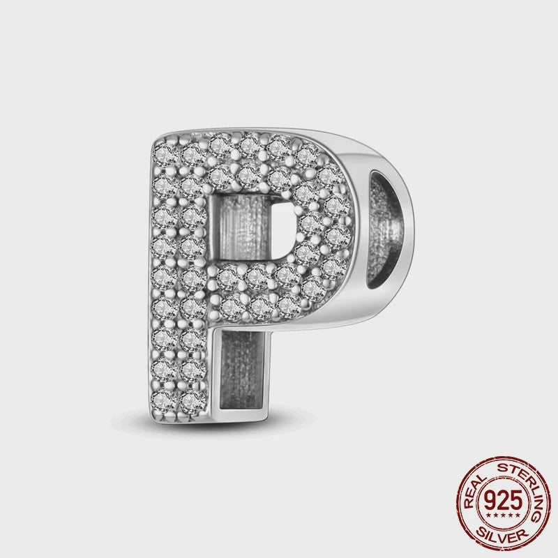 925 Sterling Zilver Letter Bedels A-Z met Zirkonia - Personaliseer je Armband