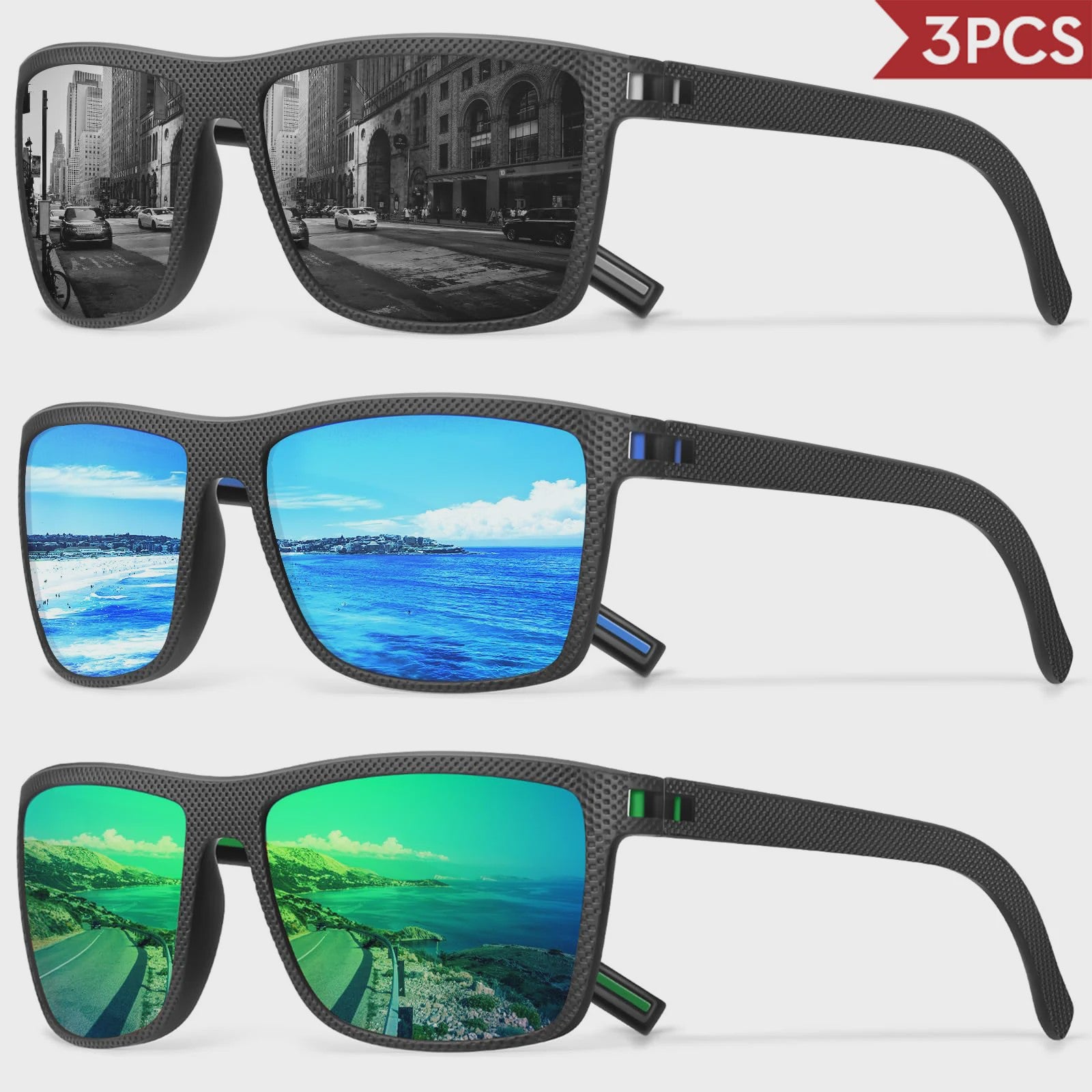 Designer Polarized Zonnebrillen Set voor Heren & Dames | UV400 Bescherming | Ideaal voor Buitenactiviteiten