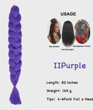 Jumbo Braiding Hair Extensions - 82 inch Synthetisch Vlecht Haar voor Box Braids & Twist
