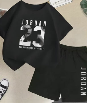Kinder T-shirt en Short Set - Zomer Sportieve Mode met Grafische Print
