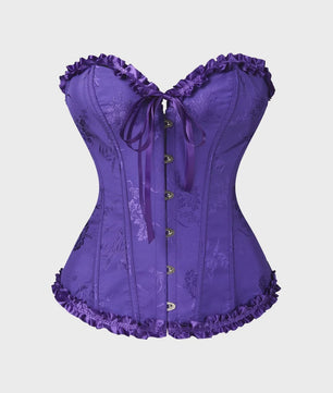 Sexy Jacquard Bustier Corset met Ruches en Push-Up Effect - Gothic Stijl