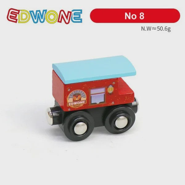 Houten Magneet Treinwagon Set - Uitbreidbaar en Compatibel met Houten Spoorsystemen