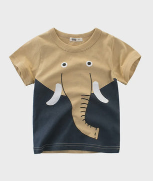Zomer T-shirts Jongens 2-8 Jaar - Katoen, Korte Mouw met Leuke Prints