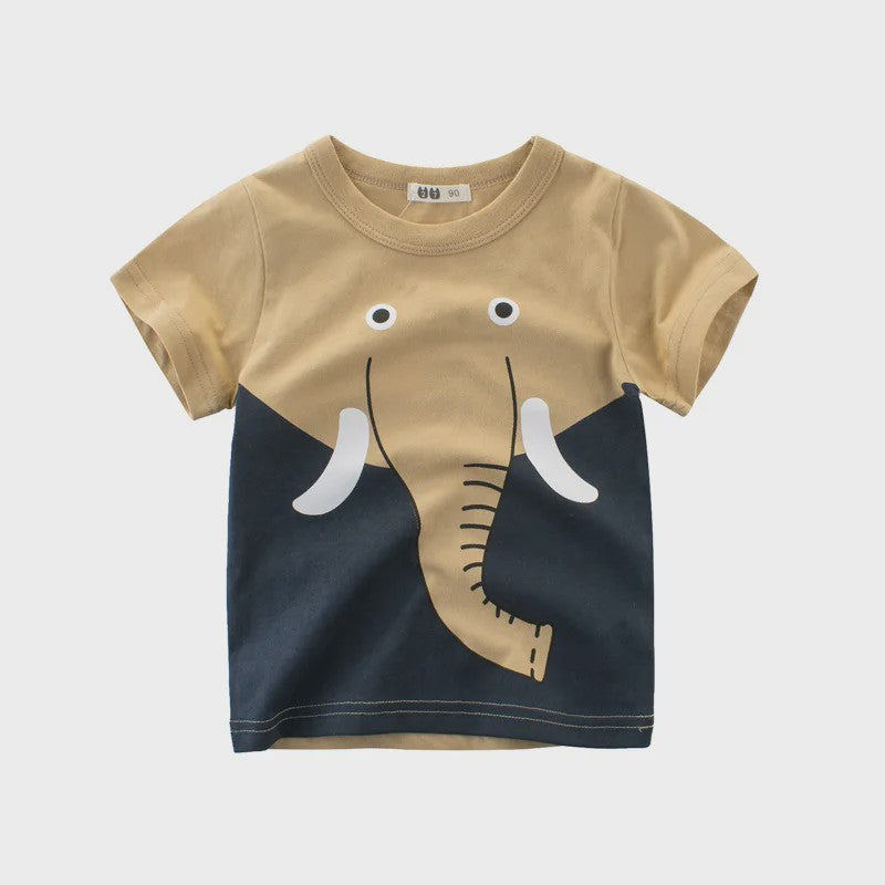 Zomer T-shirts Jongens 2-8 Jaar - Katoen, Korte Mouw met Leuke Prints