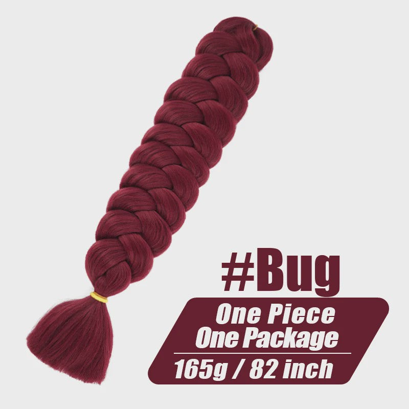 82 Inch Kanekalon Jumbo Braiding Hair - 165g Pre-Stretched Synthetisch Vlecht Haar voor Crocheten