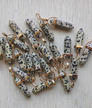 Natuurlijke Groene Aventurijn Kristal Pilaren Hangers - 24 Stuks Set voor Sieraden Maken