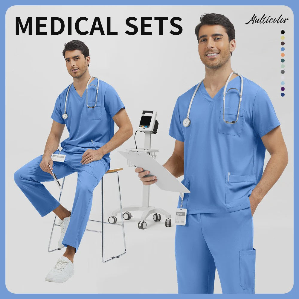 Niaahinn Heren Scrubs Set - Medische Werkkleding voor Ziekenhuis & Zorgprofessionals