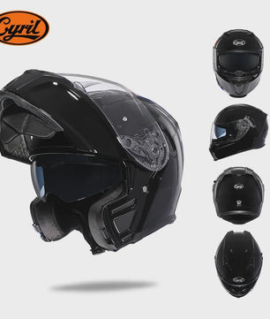 Cyril Motorcross Flip-Up Helm - Volledig Gelaatsmasker met Breed Helder Vizier & DOT Keurmerk