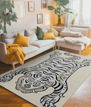Bohemian Tibetaanse Tijger Vloerkleed - Antislip Decoratief Kleed voor Woonkamer & Slaapkamer
