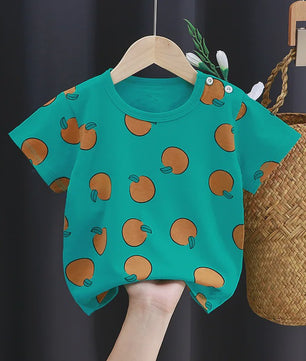 Zomer T-shirt Kinderen Katoen met Vrolijke Cartoon Print - 0-4 Jaar