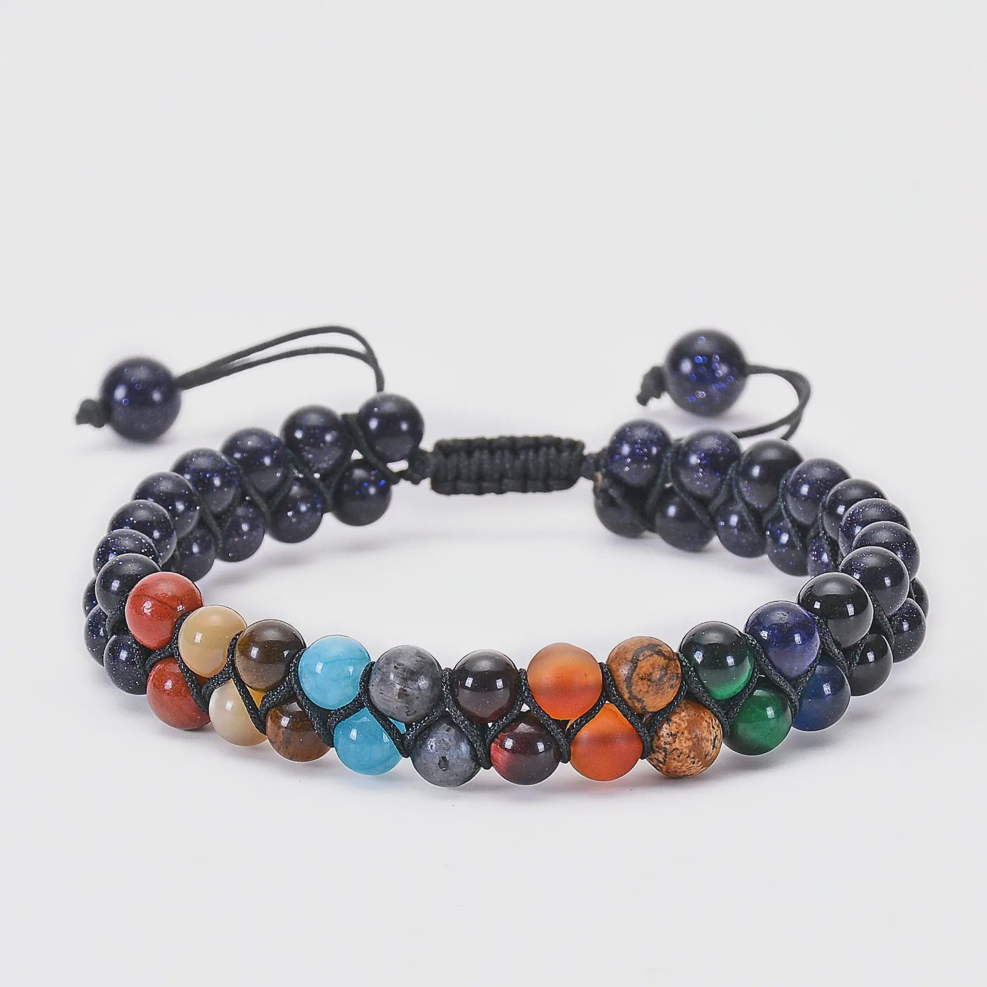 7 Chakra Dubbellaags Edelsteen Armband - Yoga, Meditatie & Helende Kristallen