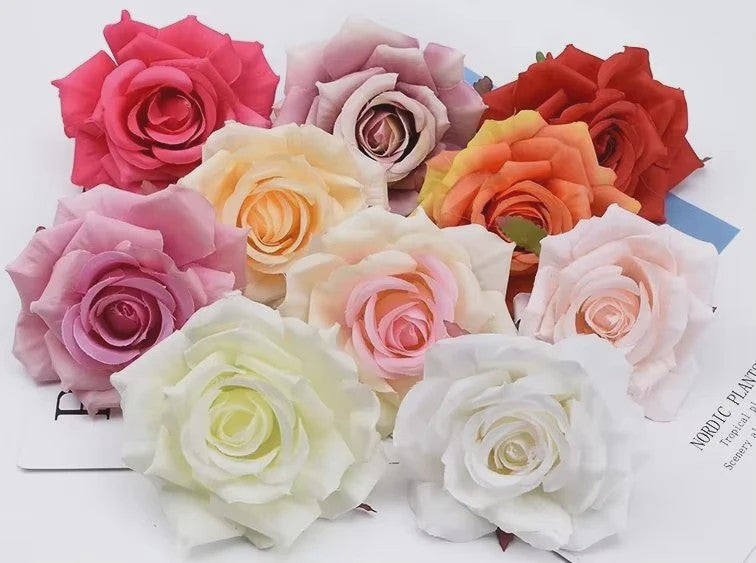 100x Kunst Rozen Hoofden 10cm - Decoratie voor Bruiloft, Kerst, Scrapbooking & Meer